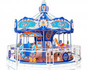 12 Seats Blue Trojan Carousel 8 Hot Selling horse carousel Made In China|Best carousel ride for sale