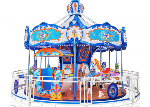 12 Seats Blue Trojan Carousel 18 Hot Selling horse carousel Made In China|Best carousel ride for sale