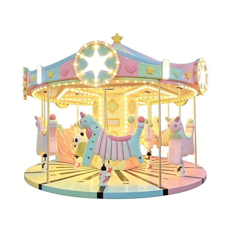 12 Seats Carousel Ride with LED Lights for Amusement Parks