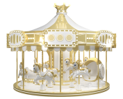 16 Seats Platinum Carousel Ride for Sale | Commercial Amusement Park Merry-Go-Round 2 16 Seats Platinum Carousel Ride with LED Lights for Amusement Parks