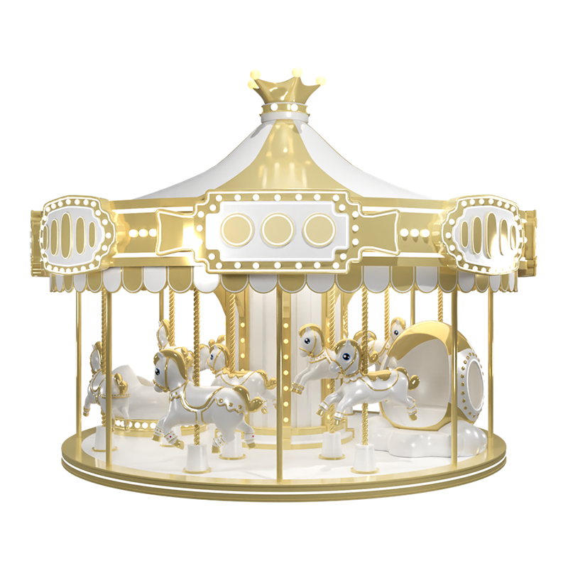 16 Seats Platinum Carousel Ride with LED Lights for Amusement Parks