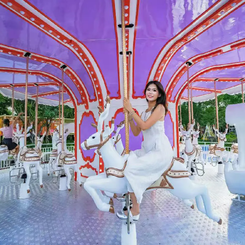 24 seats luxury white carousel ride
