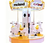6 Seats Mini Carousel Ride 1 6 Seats Mini Carousel Ride for Kids with LED Lights and White Carousel Horses