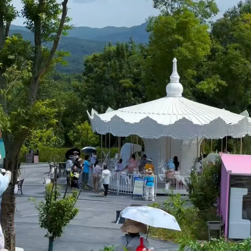luxury white carousel ride for sale with 24 seats