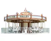 24P / 36P Musical Carousel 4 commercial musical carousel with white horses and iron fence