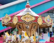 16P New Carousel 2 Commercial merry go round ride with colorful horses