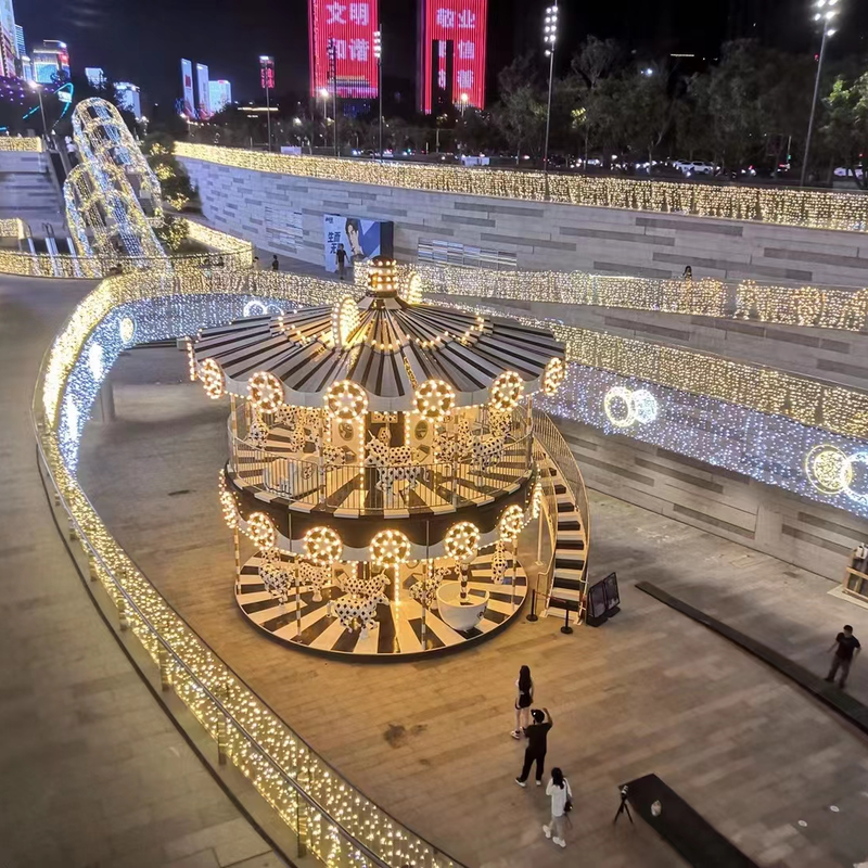 double deck merry go round ride